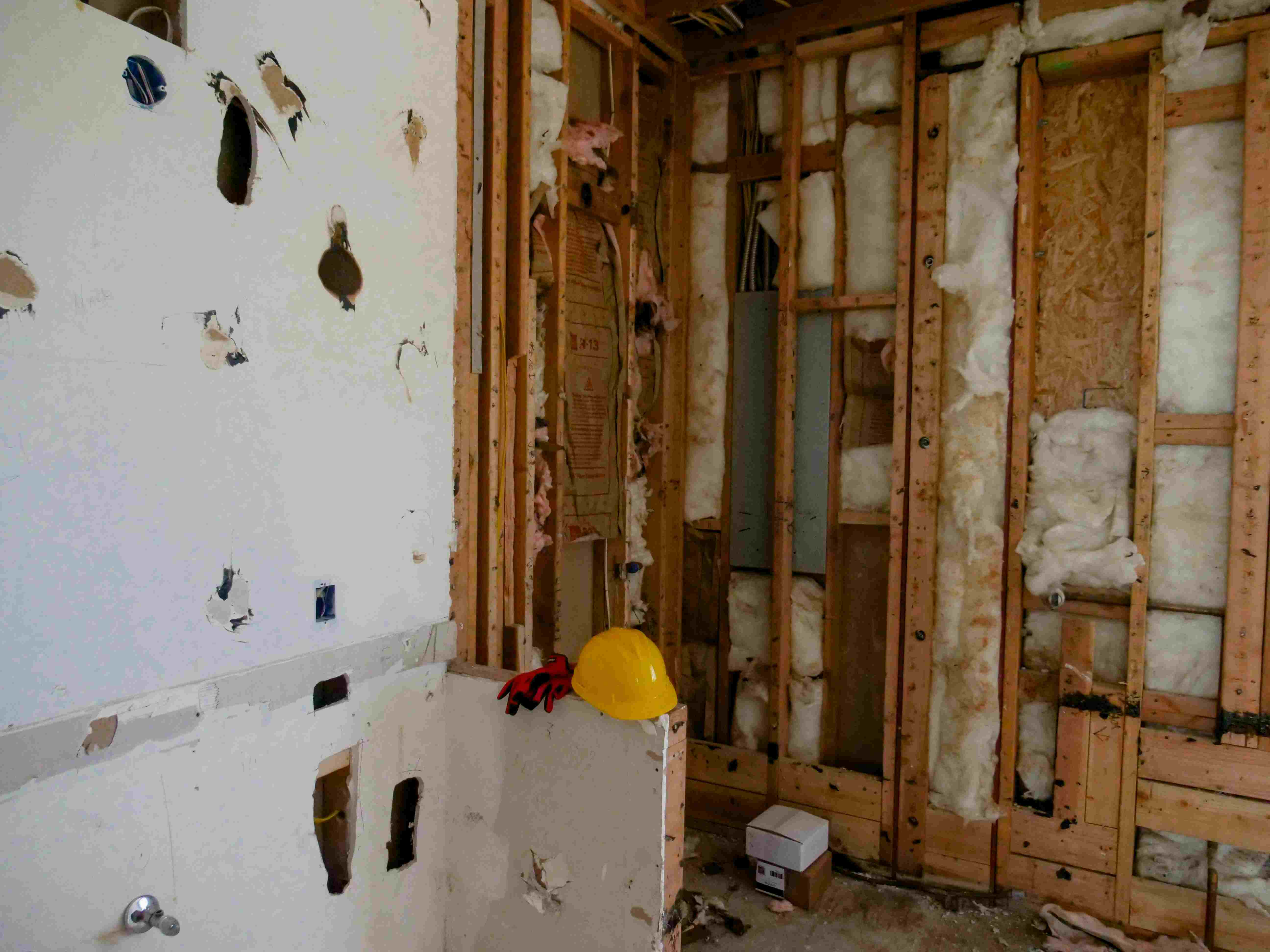 Wall insulation batts fitted inside a timber frame